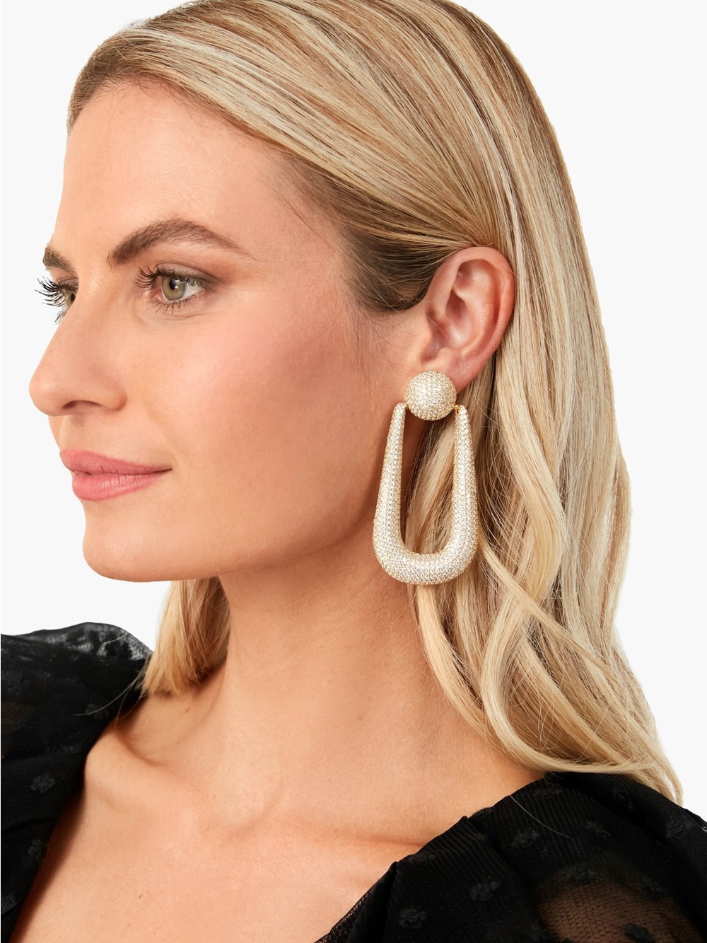 New Cult Gaia Brea Clip-On Drop Earrings in Gold $228 MSRP